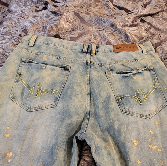 Men's Rocwear Splatter Pop Jeans size 44x32 - Picture 3 of 5